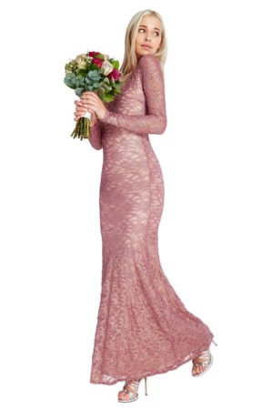 Nėriniuota suknelė rožinės spalvos 1
